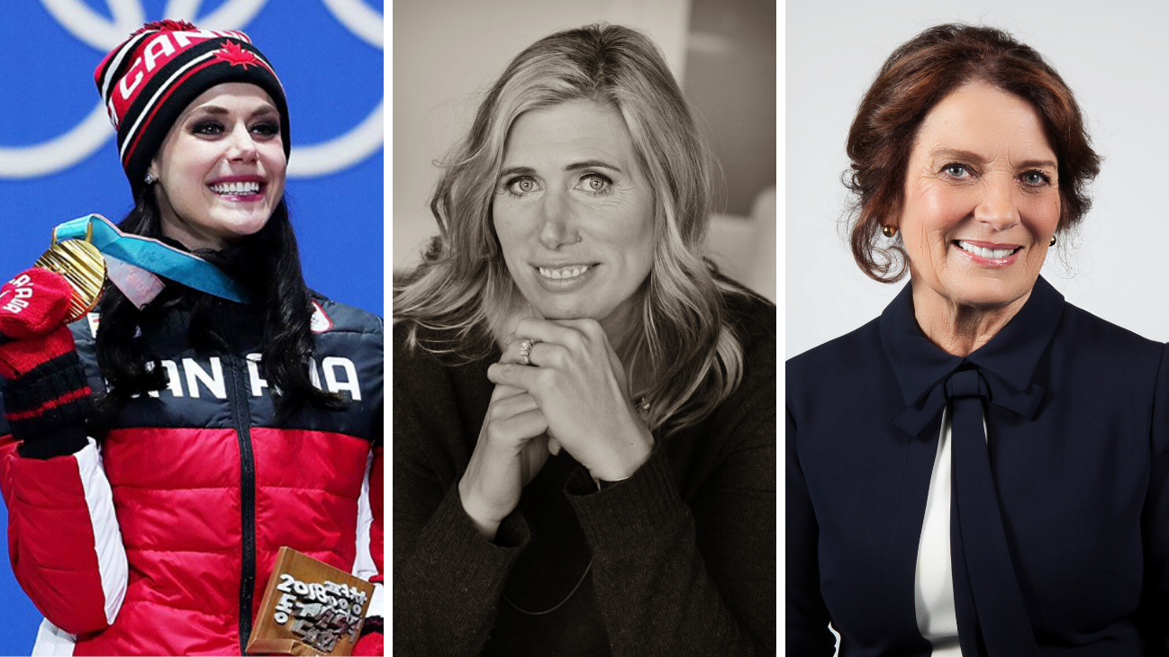 Tessa Virtue, Silken Laumann, and Margaret Trudeau