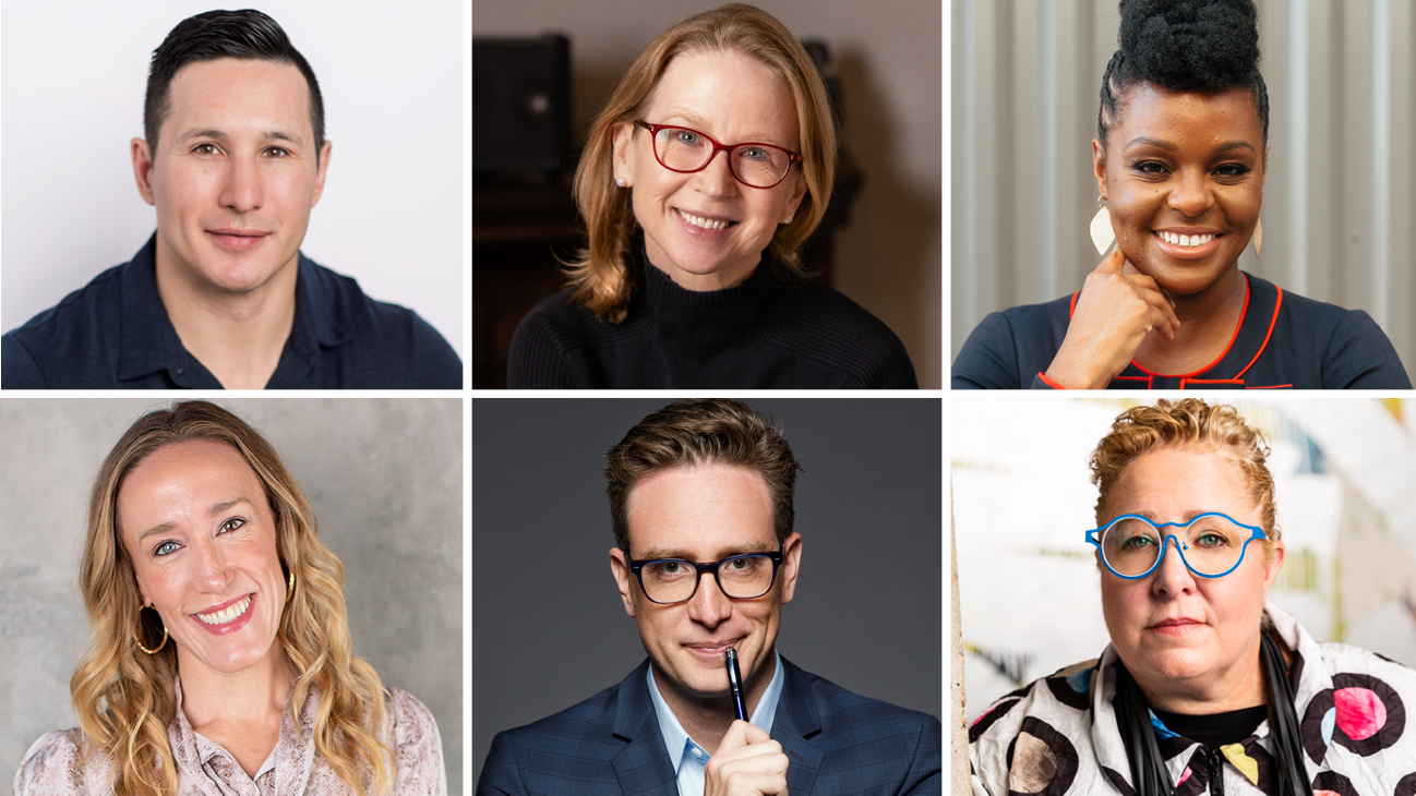 Headshots of Jordin Tootoo, April Rinne, Raven Solomon, Erin Stafford, Dan Riskin, and Heather E. McGowan