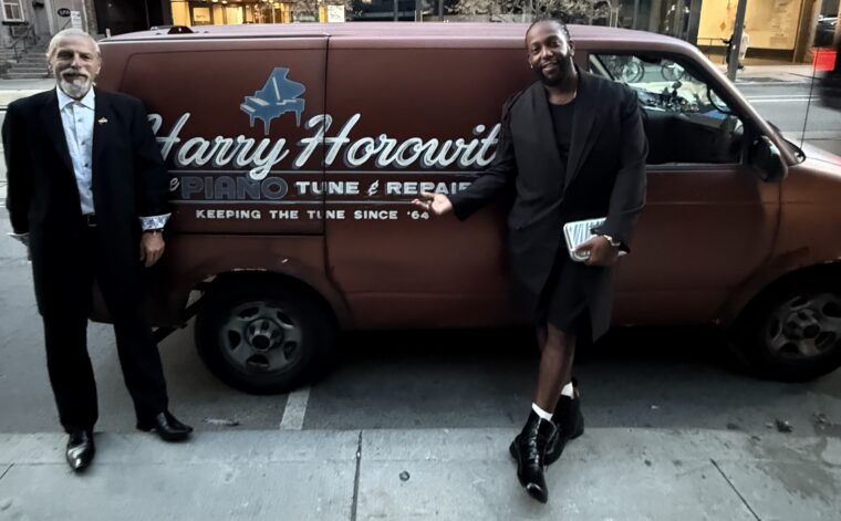 Wayne Ferguson and Tyrone Edwards with the Tuner van