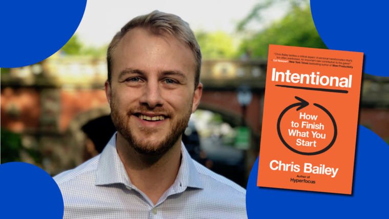Chris Bailey with his new book, Intentional