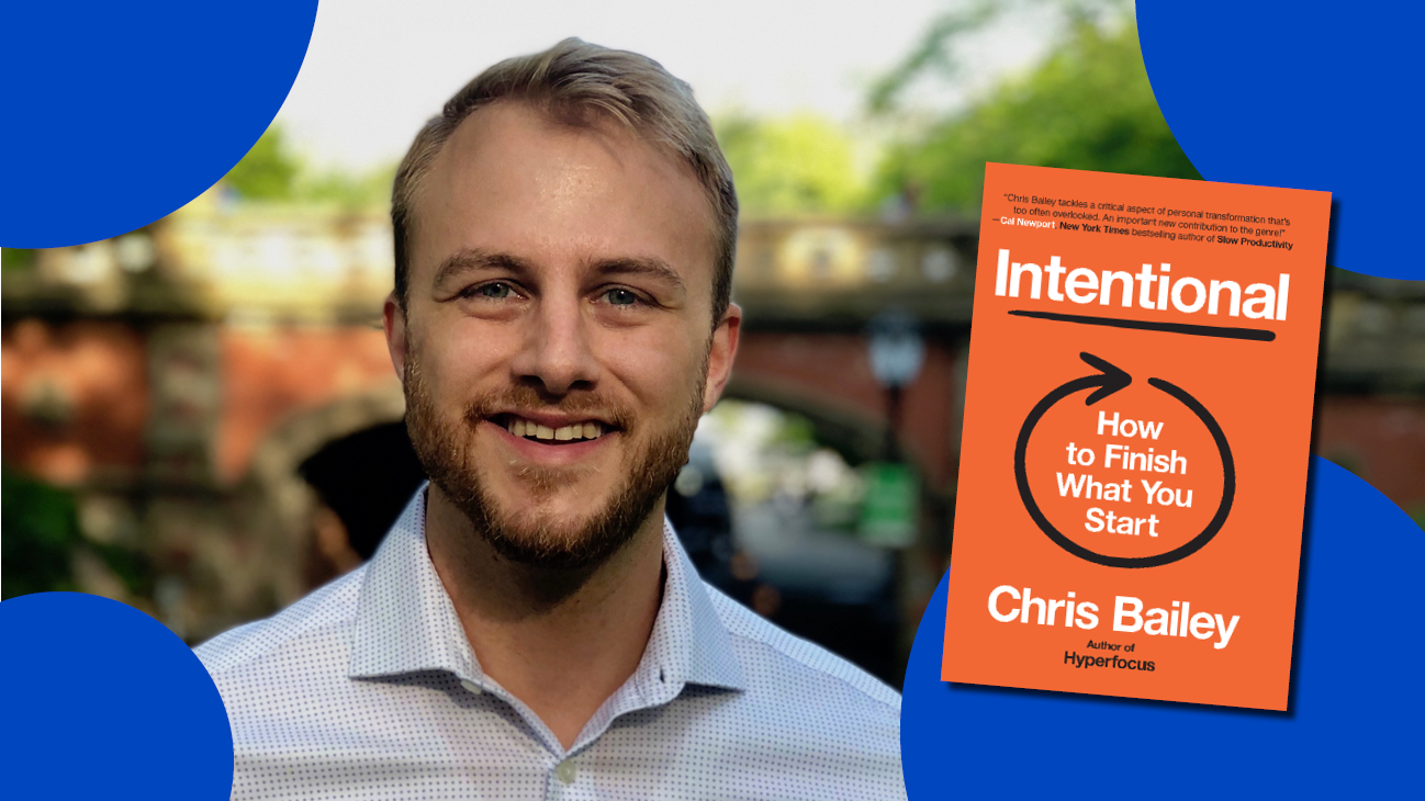 Chris Bailey with his new book, Intentional