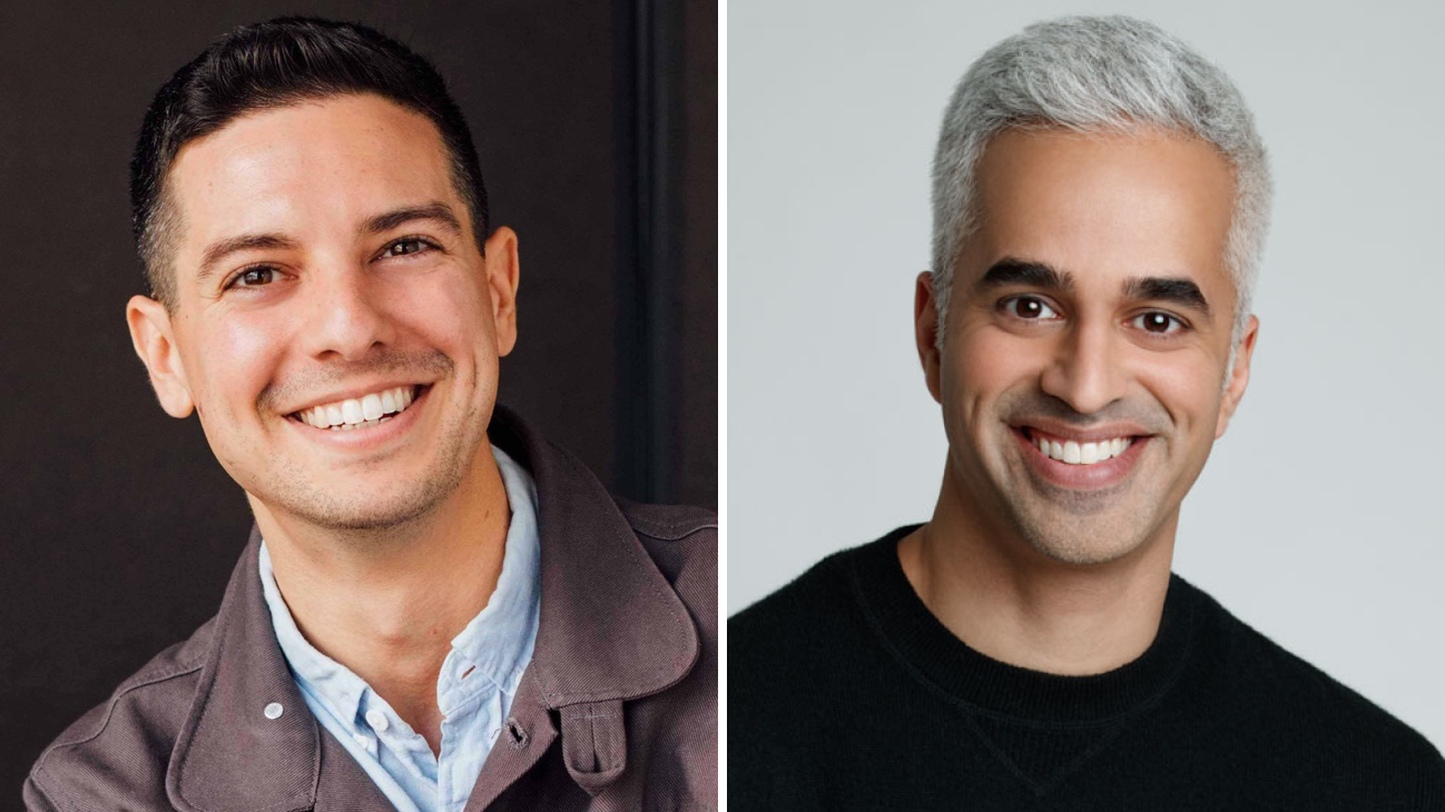 Headshots of Shane Feldman and Riaz Meghji