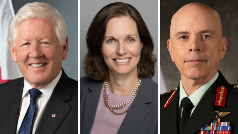 The Hon. Bob Rae, Gitane De Silva, and General Wayne Eyre